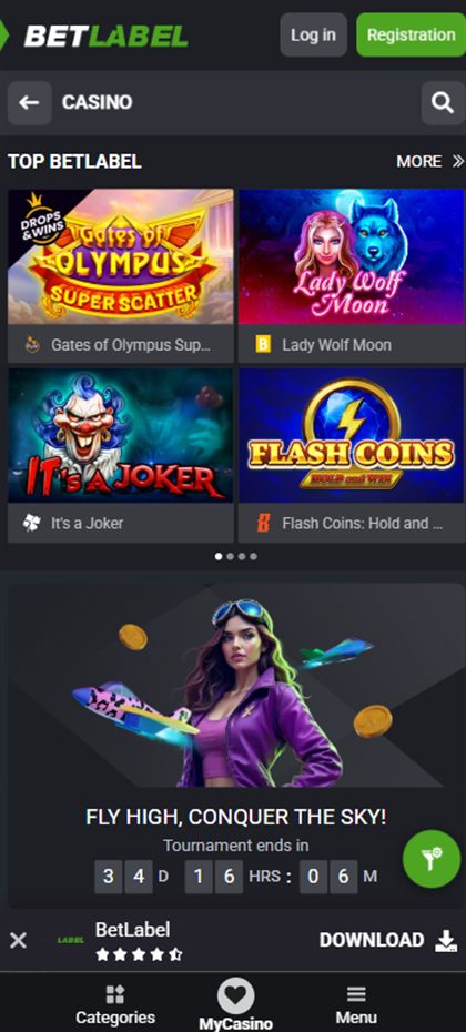 Betlabel mobile casino and sportsbook as served to players in Ireland